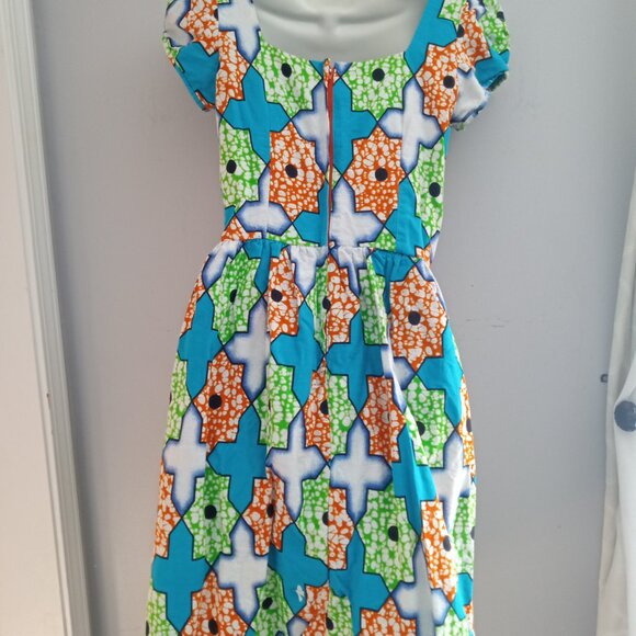 Ankara African print Dress Handmade size 10 - Picture 4 of 7